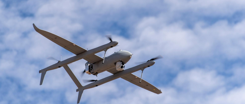 A drone flying in the sky