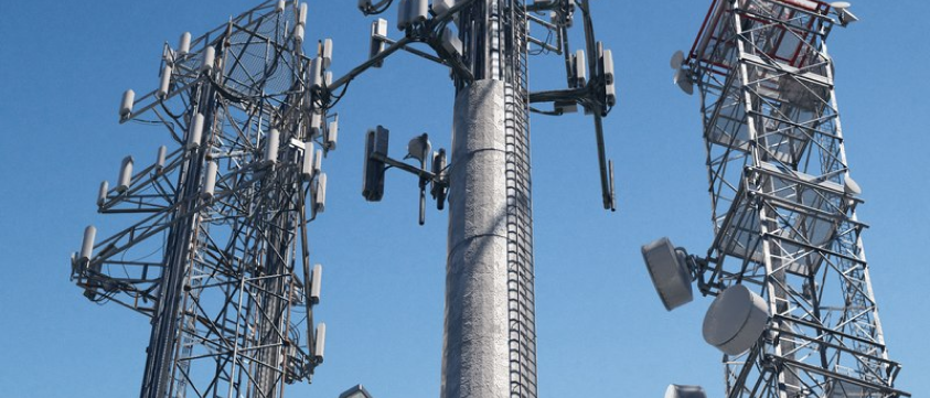 A group of cell phone towers