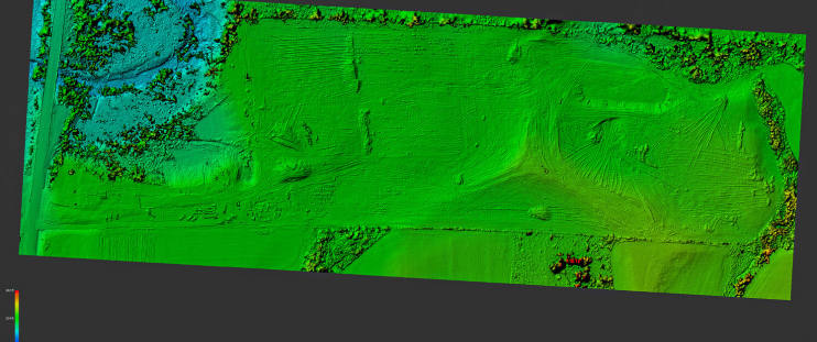 An aerial thermal image of a field