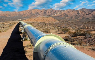 A large pipeline in a desert